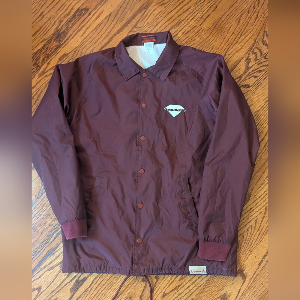 Diamon Supply Co Burgundy Coach Jacket